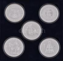 2000. "A Magyarok Államalapításának 1000 Éves Évfordulója Emlékére" 5db klf Ag emlékérem: ...