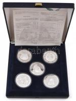 2000. "A Magyarok Államalapításának 1000 Éves Évfordulója Emlékére" 5db klf Ag emlékérem: ...