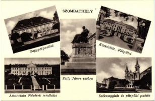 15 db RÉGI fekete-fehér magyar városképes lap; Szombathely és Sopron / 15 old black and white Hungar...