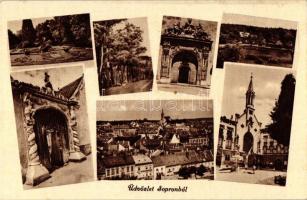 15 db RÉGI fekete-fehér magyar városképes lap; Szombathely és Sopron / 15 old black and white Hungar...