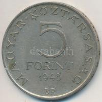 1948. 5Ft Ag "Petőfi" T:2- patina, ph.