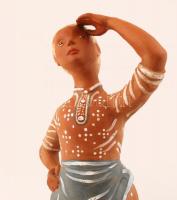 Kovács Margit (1902-1977): Esőleső. Festett mázas terrakotta, jelzett, hibátlan, m:37 cm