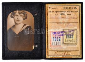 1931 Igazolvány Magyar Királyi Államvasutak, arcképes, 11x8cm