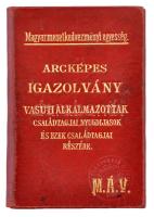 1931 Igazolvány Magyar Királyi Államvasutak, arcképes, 11x8cm