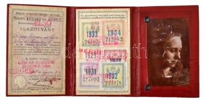 1931 Igazolvány Magyar Királyi Államvasutak, arcképes, 11x8cm