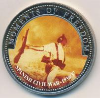 Libéria 2001. 10$ "Szabadság pillanatai - Spanyol polgárháború" multicolor, tanúsítvánnyal T:PP  Liberia 2001. 10 Dollars "Moments of Freedom - Spanish Civil War" multicolo, with certificate C:PP