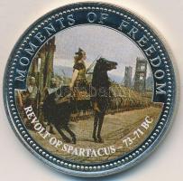 Libéria 2001. 10$ "Szabadság pillanatai - Spartacus felkelése" multicolor, tanúsítvánnyal T:PP enyhe felületi karc Liberia 2001. 10 Dollars "Moments of Freedom - Revolt of Spartacus 73-71 BC" multicolor, with certificate C:PP slightly scratched
