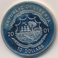 Libéria 2001. 10$ "Szabadság pillanatai - Holokauszt vége 1945." multicolor, tanúsítvánnya...