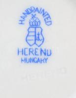 Herendi tányérok virágmintával, porcelán,  jelzett, hibátlan, 3db, d:8cm, d:17cm