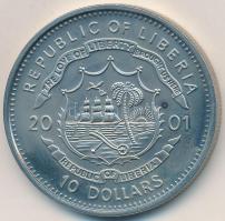 Libéria 2001. 10$ "Szabadság pillanatai - Holokauszt vége 1945." multicolor, tanúsítvánnya...