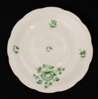 Herendi zöld virágmintás mokkás csésze + 2 db alj, kézzel festett, jelzett (koronás), nagyon apró ko...