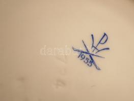 Herendi zöld virágmintás mokkás csésze + 2 db alj, kézzel festett, jelzett (koronás), nagyon apró ko...