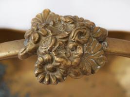 Szecessziós réz tálka, 15x16x16cm