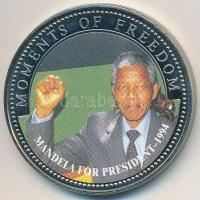 Libéria 2001. 10$ "Szabadság pillanatai - Mandela elnök lesz 1994." multicolor, tanúsítván...