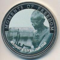 Libéria 2001. 10$ "Szabadság pillanatai - Gandhi élete 1869-1948." multicolor, tanúsítvánn...