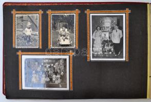 cca 1930-1940 A Lönhárt család fotóalbuma, benne egy két fotólappal a Szent Év eseményeiről, 151 db ...