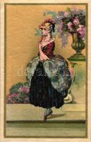 Italian art postcard, lady, Ross-Monopol 1003.  (EK)