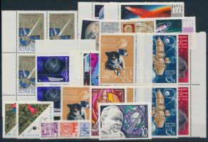 1966-1969 Űrkutatás motívum 34 db bélyeg, közte sorok és összefüggések, 1966-1969 Space Exploration 34 stamps with sets
