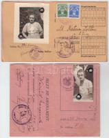 1930, 1938 Az aradi Neptun fürdő fényképes igazolványai, 2 db