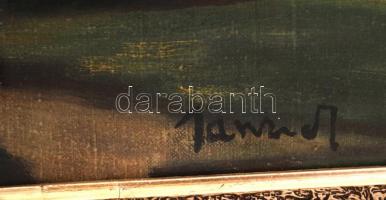 Jancsek jelzéssel: Magányos fa. Olaj, vászon, üvegezett keretben, 50×38 cm