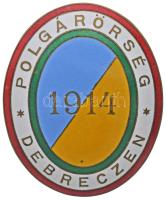 1914. "Polgárőrség Debreczen" zománcozott fém jelvény "LÖFKOVITS A. és Tsa." gyártói jelzéssel (66x55mm) T:2 Hungary 1914. "Militia of Debrecen" enamelled metal badge with maker's mark "LÖFKOVITS A. és Tsa." (66x55mm) C:XF