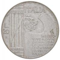 Olaszország 1928R 20L Ag "Az I. Világháború végének 10. évfordulója" (20,03g) T:2 patina
...