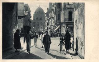 Cairo, street view, folklore; M.N. Vulcania ship on the backside (small tear)
