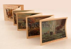 1914 Der Völkerkrieg - I. világháborús litho matricákat tartalmazó leporelló II. Vilmos és Ferenc Jó...