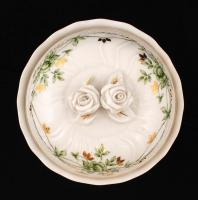 Hollóházi Erika mintás bonbonier, matricás, jelzett, hibátlan, m:12,5 cm