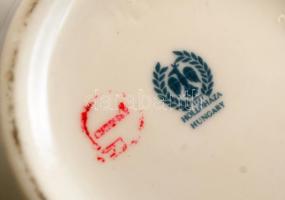 Hollóházi Erika mintás bonbonier, matricás, jelzett, hibátlan, m:12,5 cm