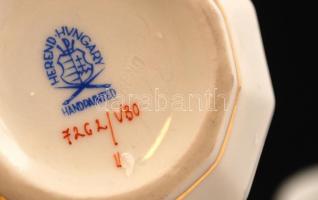 Herendi Viktória mintás mini kaspó párban, kézzel festett, jelzett, hibátlan, m: 6 cm