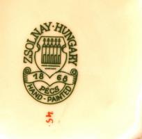 Zsolnay búza virág mintás ékszertartó, máz alatti hajszálrepedésekkel, 10×10 cm, m:6 cm