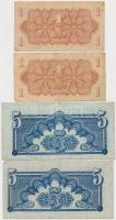 Vegyes: Csehszlovákia 1944. 1K (2x) + 5K (2x) + Magyarország 1944. 1P (2x) + 5P (2x) "A Vörös H...