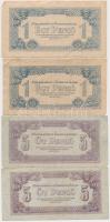 Vegyes: Csehszlovákia 1944. 1K (2x) + 5K (2x) + Magyarország 1944. 1P (2x) + 5P (2x) "A Vörös H...