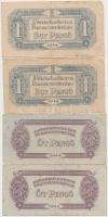 Vegyes: Csehszlovákia 1944. 1K (2x) + 5K (2x) + Magyarország 1944. 1P (2x) + 5P (2x) "A Vörös H...