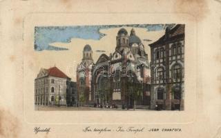 Újvidék, Novi Sad; Izraelita templom, zsinagóga, kiadja Marijansky és Hohlfeld / synagogue (EB)