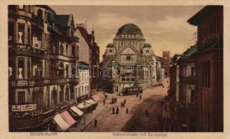 Essen-Ruhr, Steelerstrasse, Synagoge / street, synagogue, tram