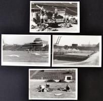 cca 1950 Az épülő Népstadion gyepének építési munkálatai. A végül 1953. augusztus 20-án átadott léte...