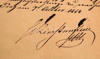 1854 Az 1. gyalogos hadosztály parancsnokságának levele Adolph Schütte von Warensberg (1777-1859) ko...