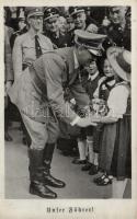 Adolf Hitler with girl, propaganda Tag der Befreiung Philippsdorf, Ceskoslovensko So.Stpl (b)