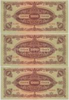 1945. 10.000P (3x) sorszámkövetők, mindhárom "MNB" bélyeggel T:I,I-