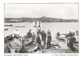 1928 Constantinople, Istanbul; A Budapesti Nemzetközi Vásár plakátjai a kikötőben / posters of Budapest International Fair at the port, Hungarika (wet damage)