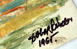 Doba Sándor: Virágcsendélet. Olaj, műanyaglemez, jelzett, 40×31 cm