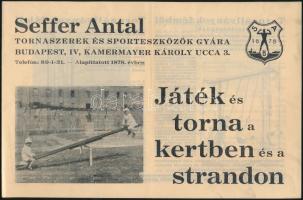 1932 Seffer Antal tornaszerek és sporteszközök gyára képes reklám nyomtatvány
