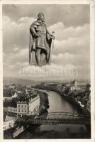 Nagyvárad, Oradea; Szent László szobor, zsinagóga / statue, synagogue