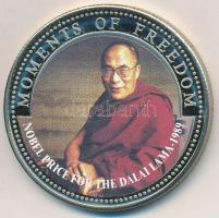 Libéria 2001. 10$ "Szabadság pillanatai - A Nobel-díjas Dalami Láma 1989." multicolor, tanúsítvánnyal T:PP ujjlenyomatos  Liberia 2001. 10 Dollars "Moments of Freedom - Nobel Price for the Dalai Lama 1989" multicolor, with certificate C:PP fingerprint
