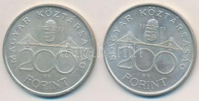 1993. 200Ft Ag "MNB" (2x) T:2,2-