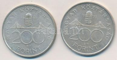 1993. 200Ft Ag "MNB" (2x) T:2,2-