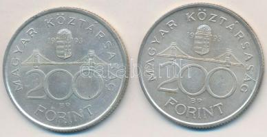 1993. 200Ft Ag "MNB" (2x) T:2,2-