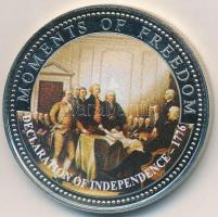 Libéria 2001. 10$ "Szabadság pillanatai - Függetlenségi Nyilatkozat 1776." multicolor, tanúsítvánnyal T:PP ujjlenyomat Liberia 2001. 10 Dollars "Moments of Freedom - Declaration of Independence 1776" multicolor, with certificate C:PP fingerprint